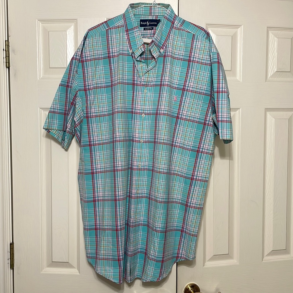 XLT Mens Ralph Lauren short sleeve button down shirt